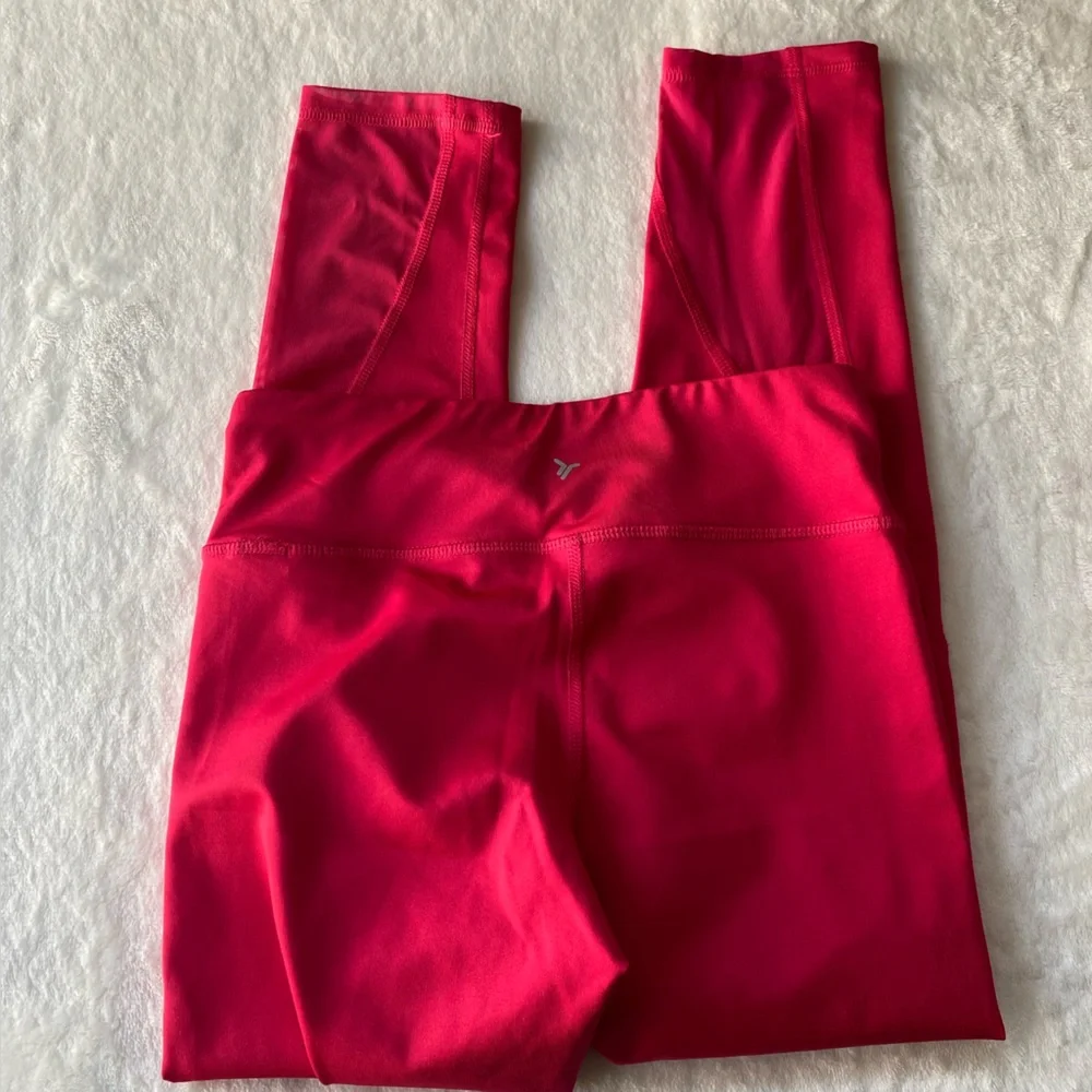Old Navy Powerpress Leggings‎ Mid Rise Crop Mesh Size 10/12 Pink